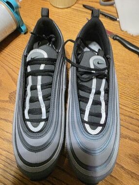Nike Air Max 97 Gray and Black Layered Running Shoes Size 11 NEW!
